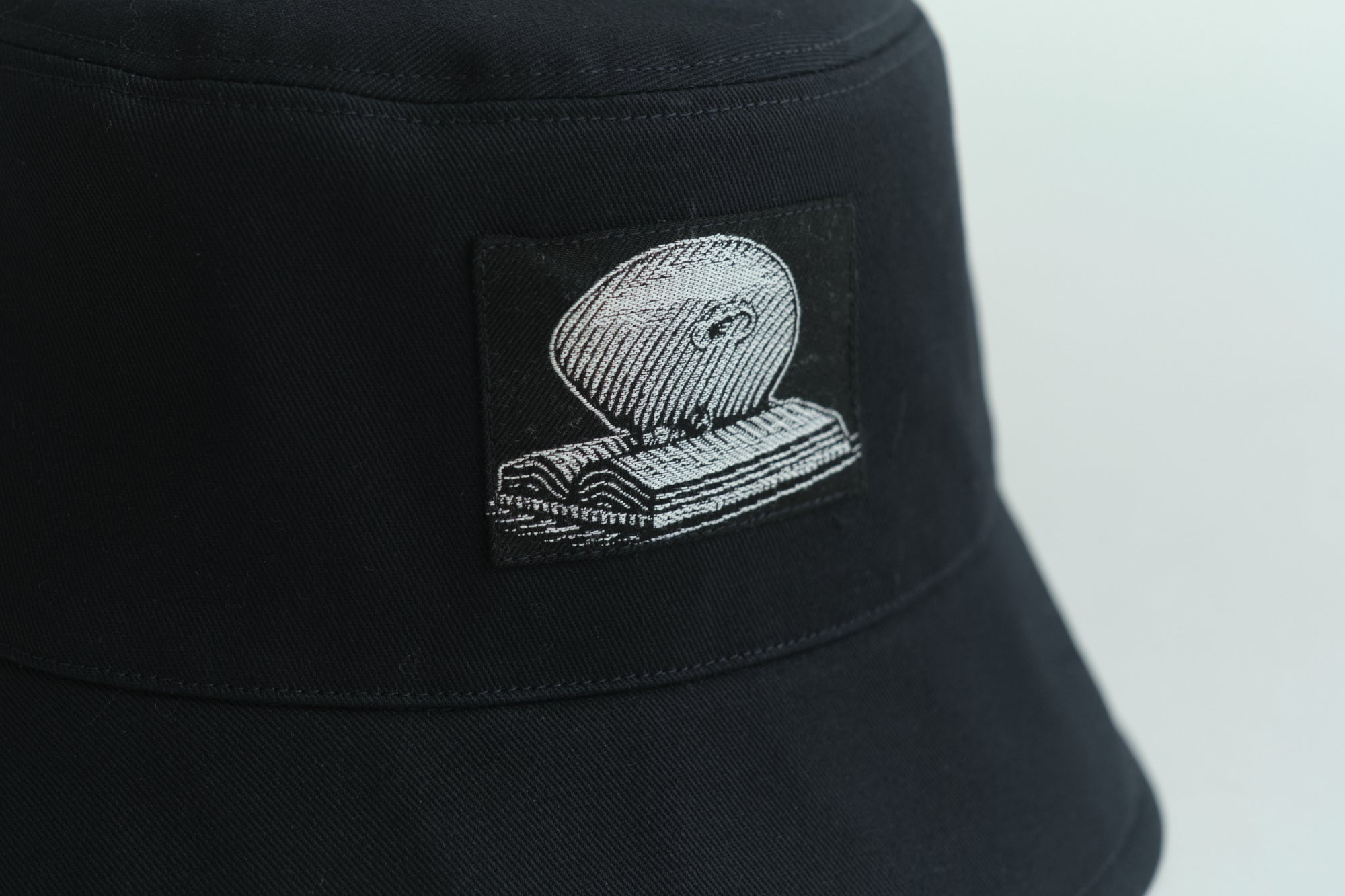 "Bookhead" Cotton Reversible Bucket Hat - Black - LOST PATTERN Hats