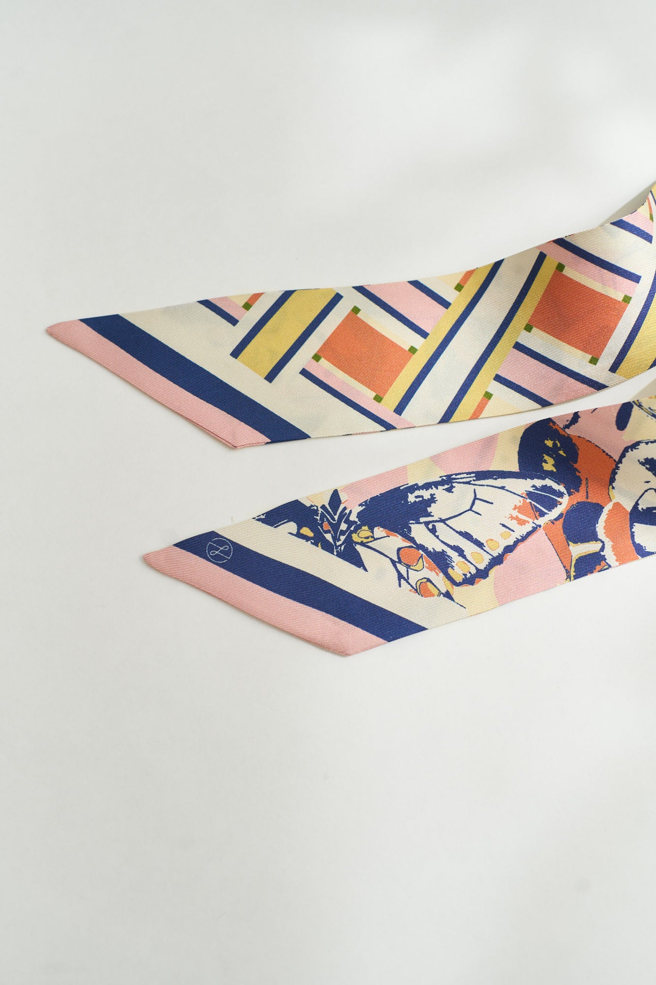 Lost Pattern x Leatherology Silk Twilly Scarf - Bright - LOST PATTERN Silk Skinny Scarf