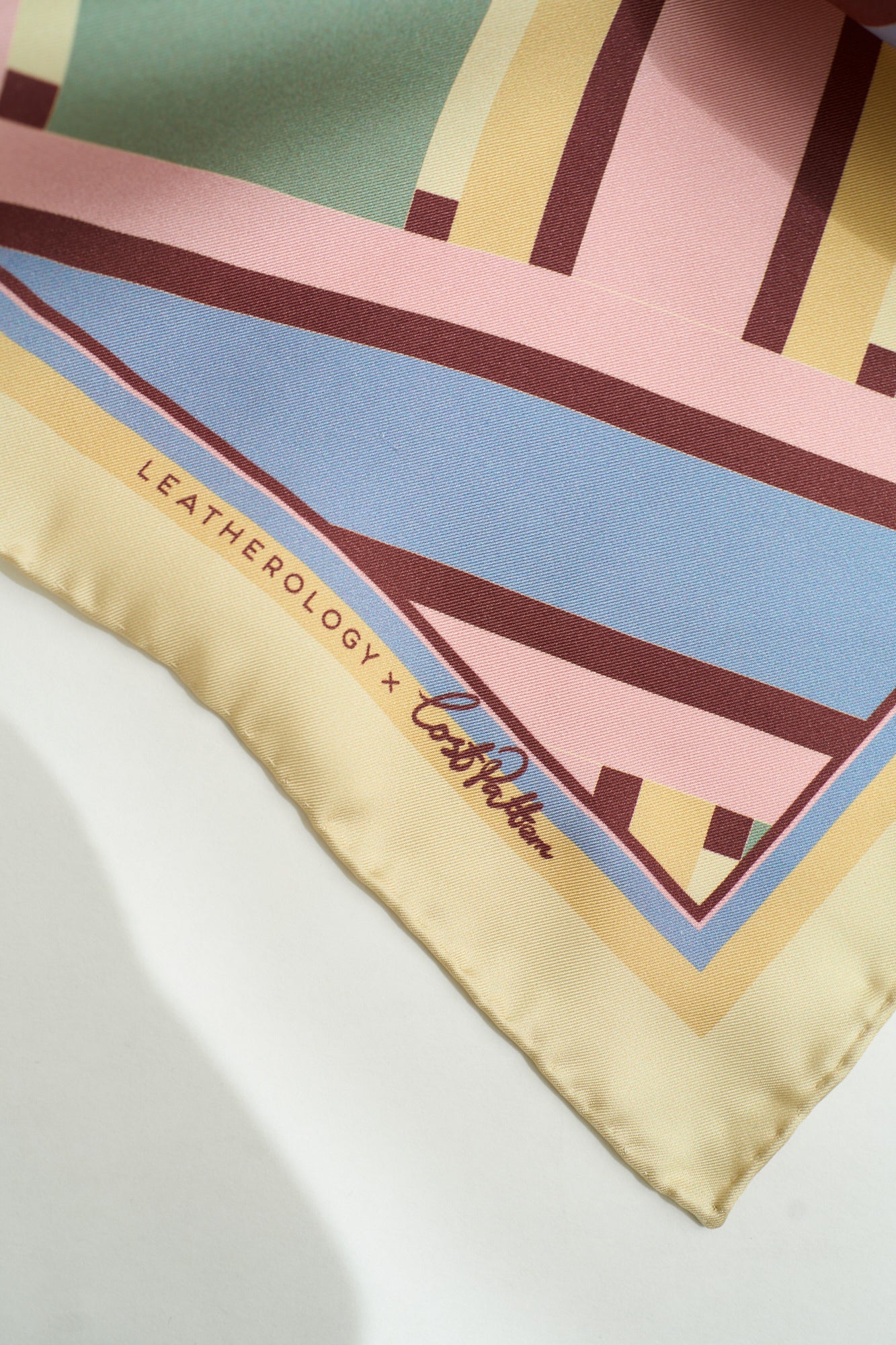 Lost Pattern x Leatherology Silk Square Scarf - Pastel - LOST PATTERN Silk Square Scarf