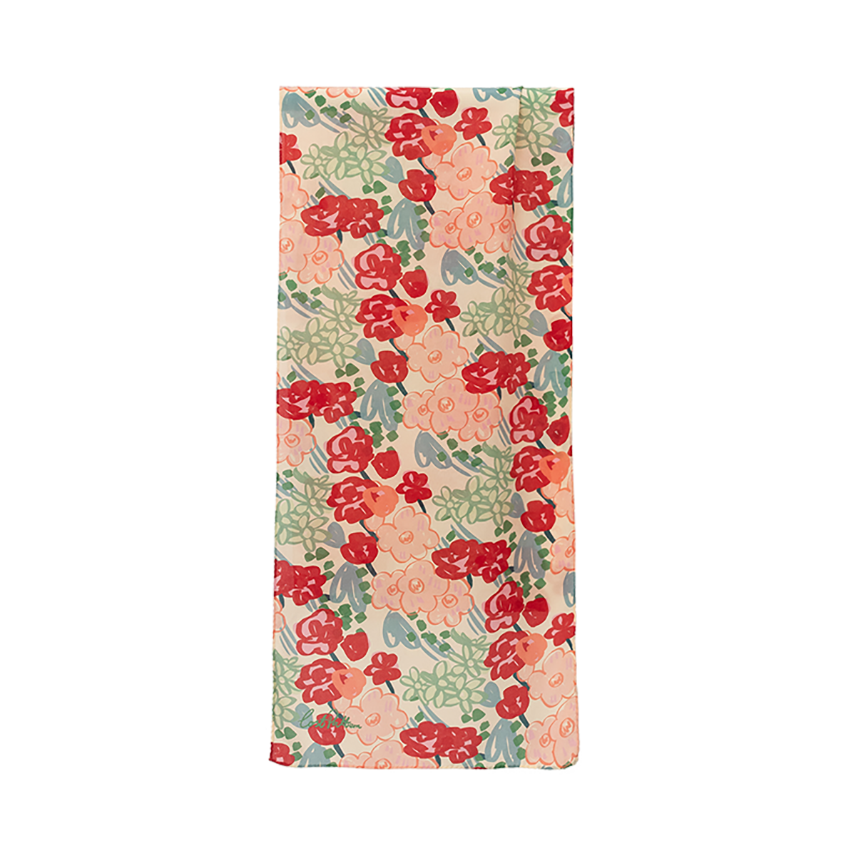 "Garden Chic" Silk Crepe Scarf - Floral - LOST PATTERN Silk Bandana