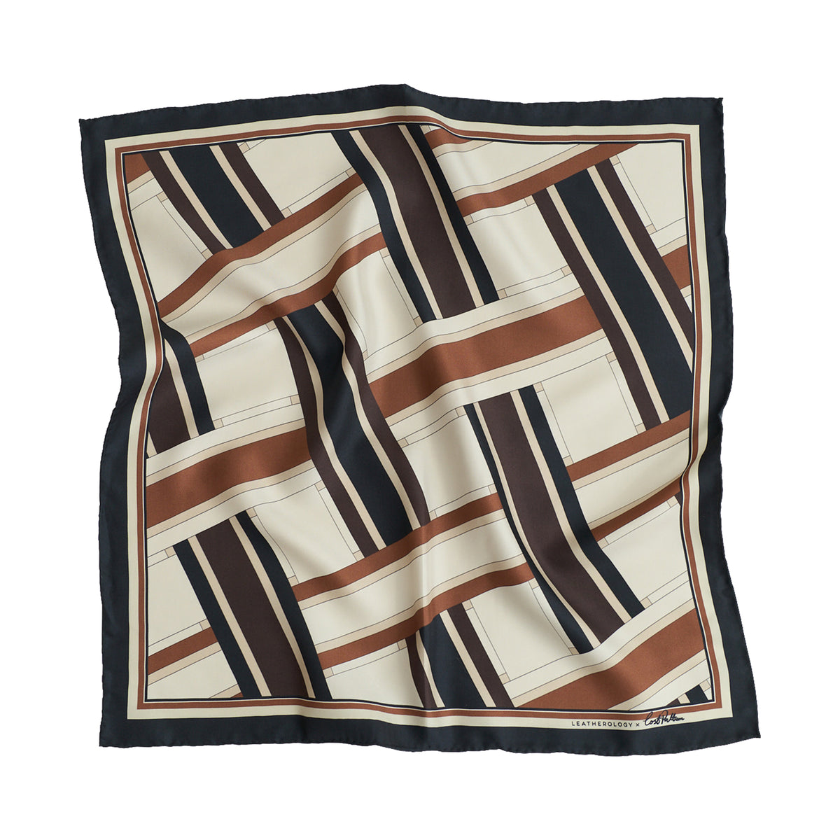 Lost Pattern x Leatherology Silk Square Scarf Neutral LOST PATTERN