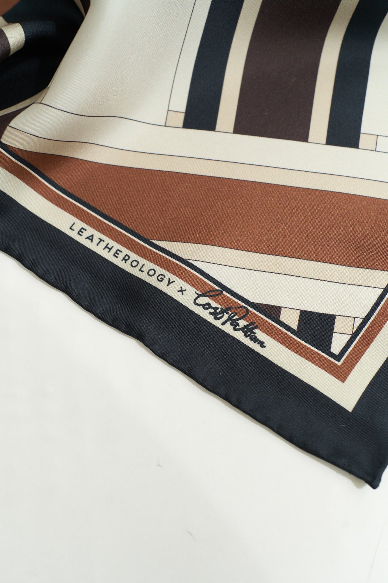 Burberry neutrals Icon Stripe Monogram Print Wool Silk Square