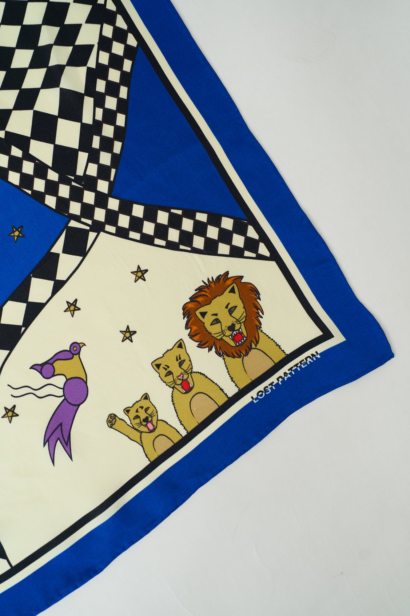 "Journey" Silk Scarf by SHANTALL LACAYO - Electric Blue - LOST PATTERN Silk Square Scarf