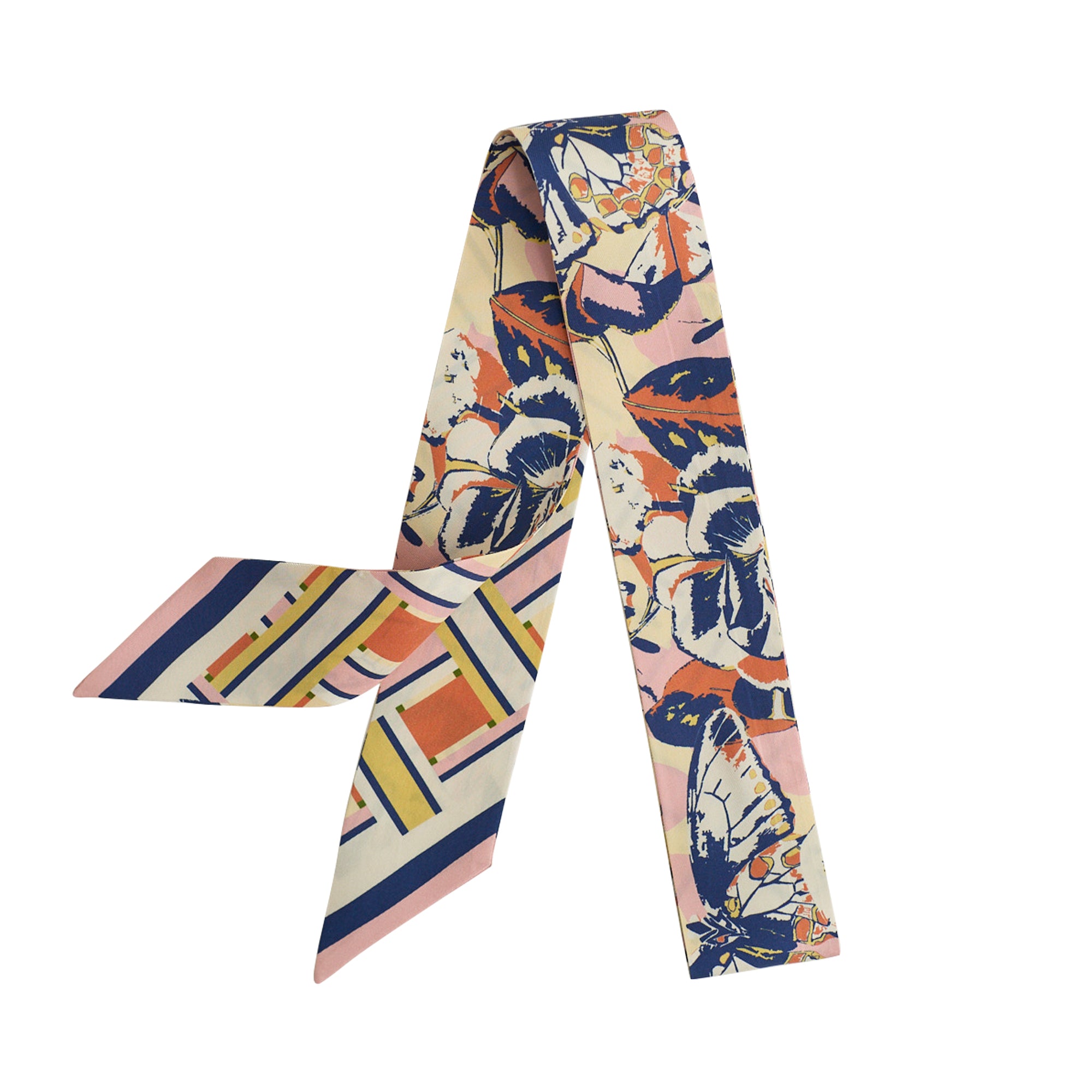 Lost Pattern x Leatherology Silk Twilly Scarf - Bright - LOST PATTERN Silk Skinny Scarf