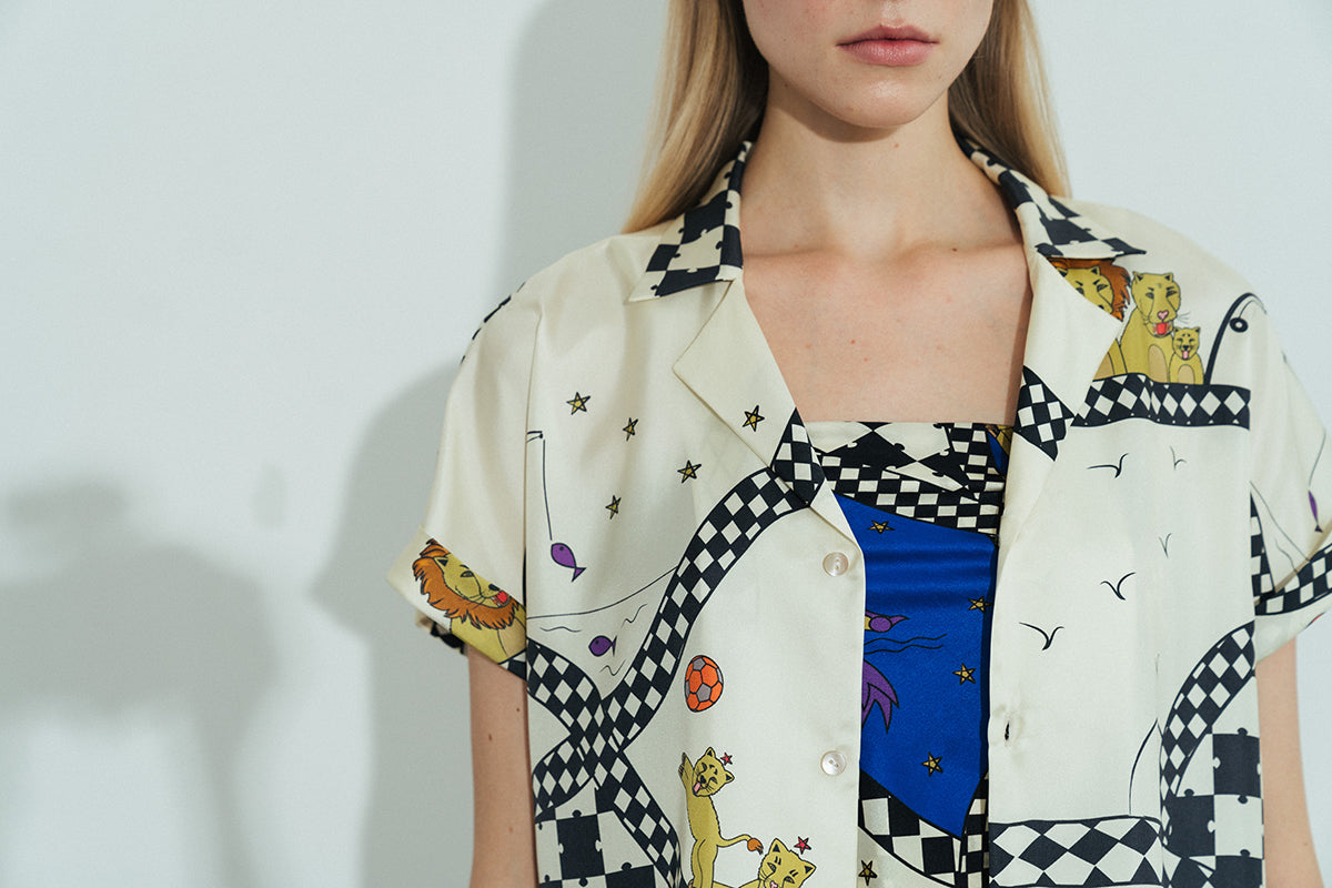 Shantall Lacayo x Lost Pattern Silk Shirt - White - LOST PATTERN Shirt