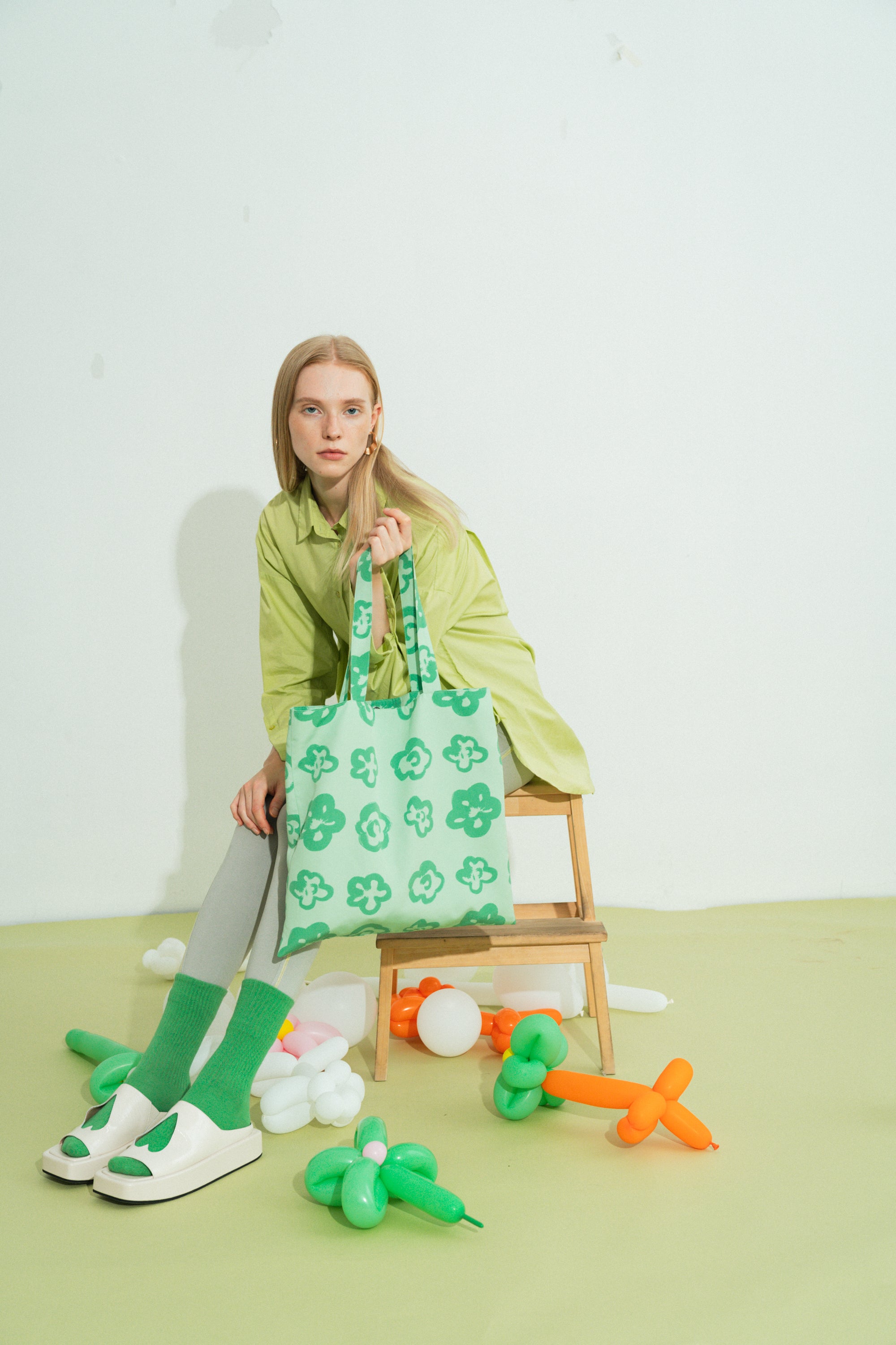 "Day Dream" Tote Bag - Summer Green - LOST PATTERN Tote Bag