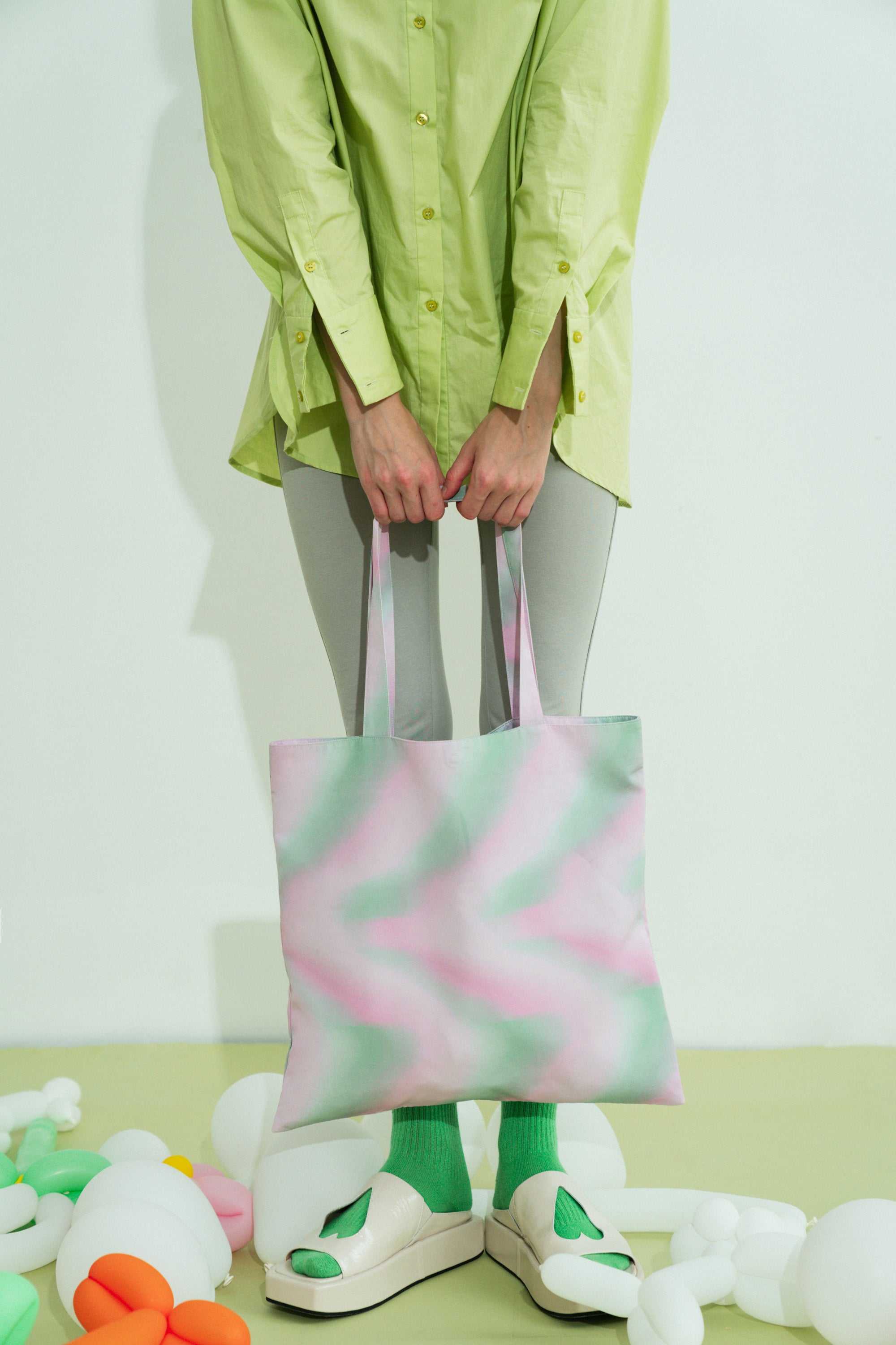 "Day Dream" Tote Bag - Pink Waves - LOST PATTERN Tote Bag