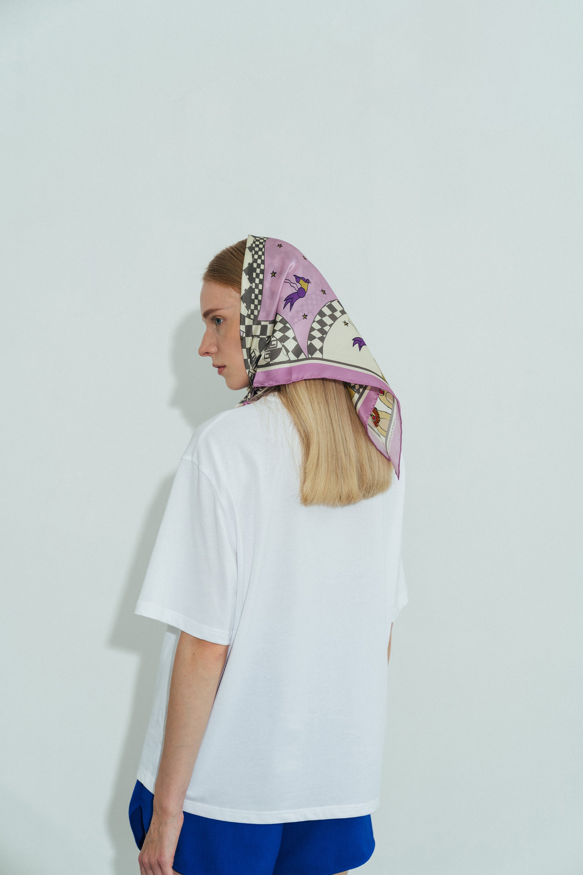 "Journey" Silk Scarf by SHANTALL LACAYO - Lavender Pink - LOST PATTERN Silk Square Scarf