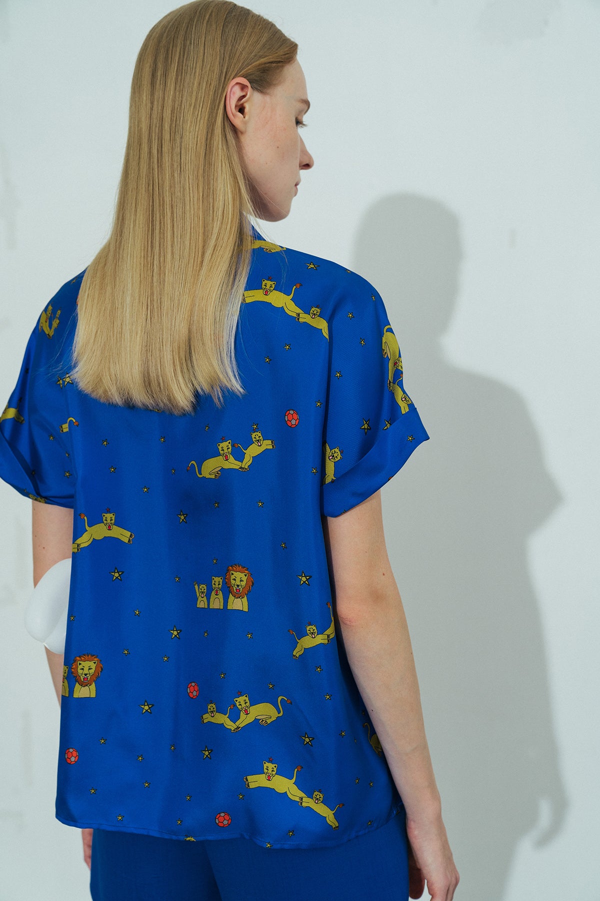 Shantall Lacayo x Lost Pattern Silk Shirt - Electric Blue - LOST PATTERN
