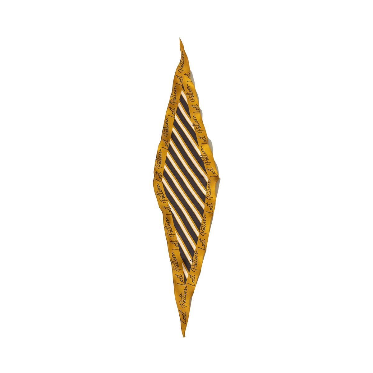 "Stripe" Silk Diamond Neckerchief - Gold - Gold - LOST PATTERN Silk Bandana