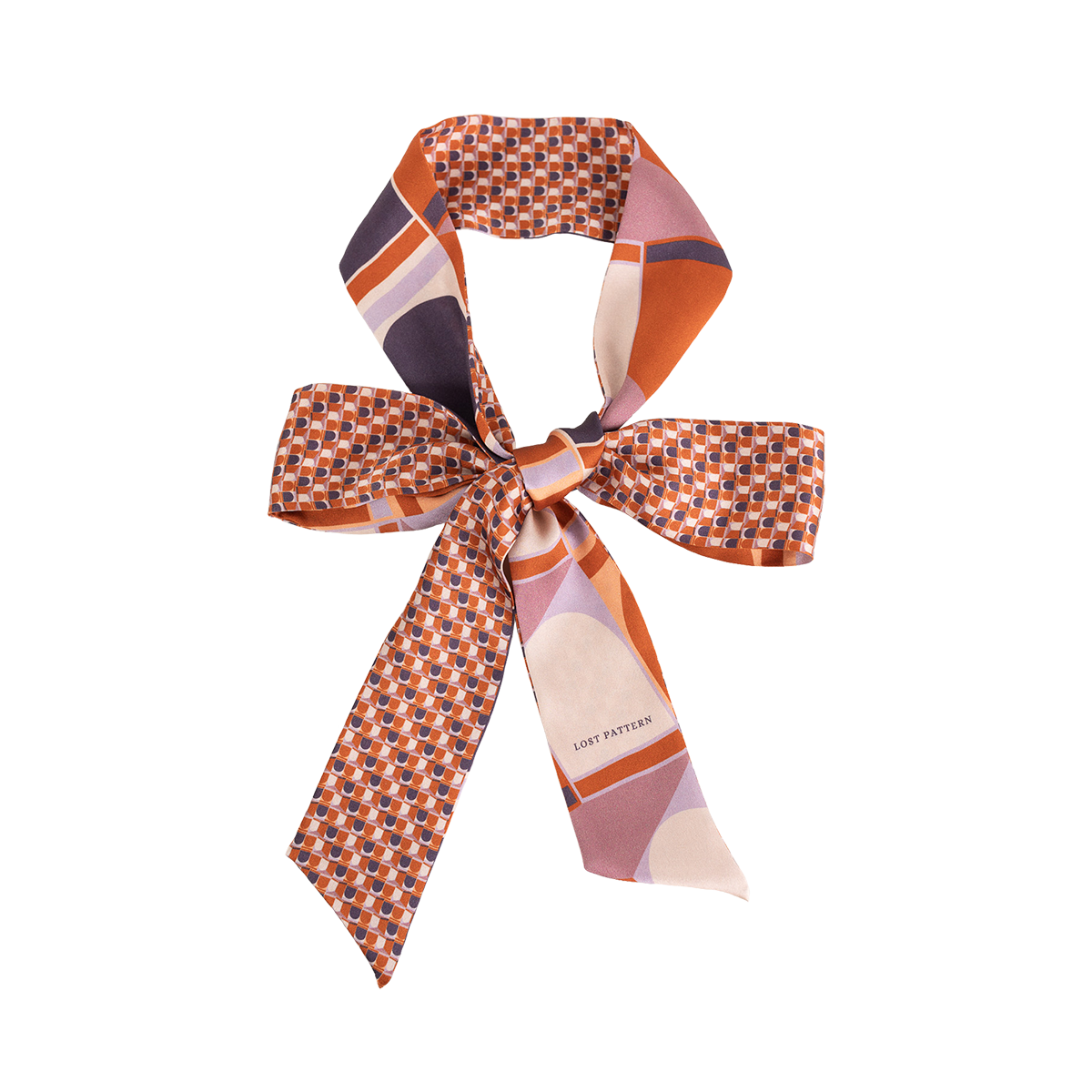HERMES Orange Silk Twilly - Logo Ribbon Scarf/Wrap