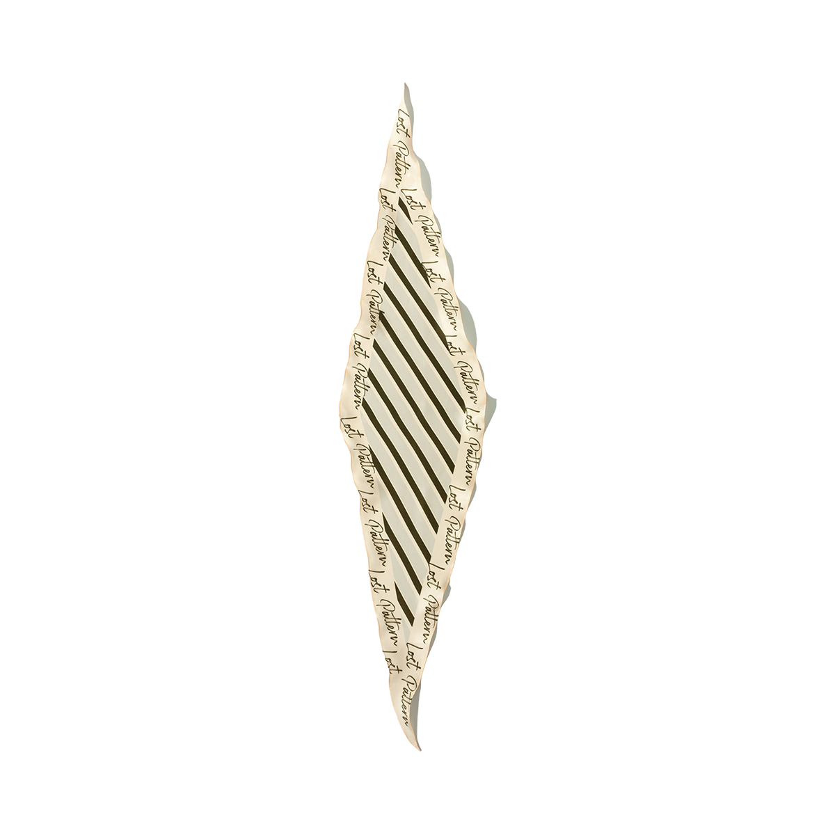 "Stripe" Silk Diamond Neckerchief - Beige - Beige - LOST PATTERN