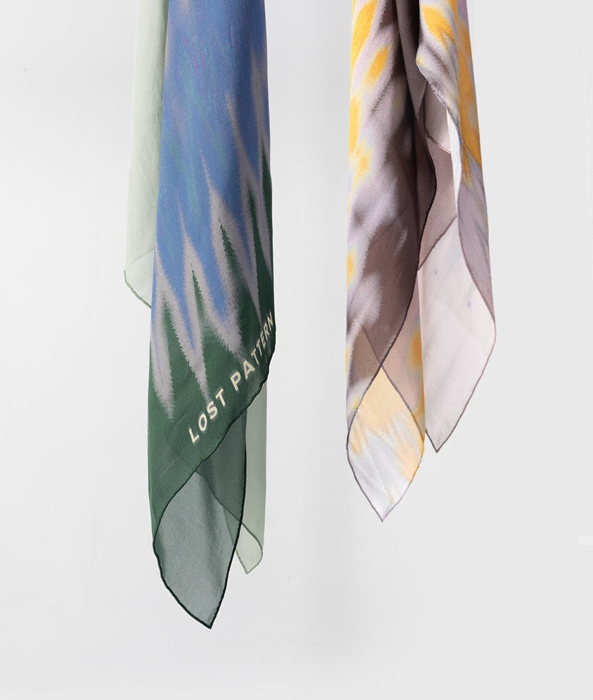 "Mist" Silk Chiffon Scarf - Yellow - LOST PATTERN Silk Shawl