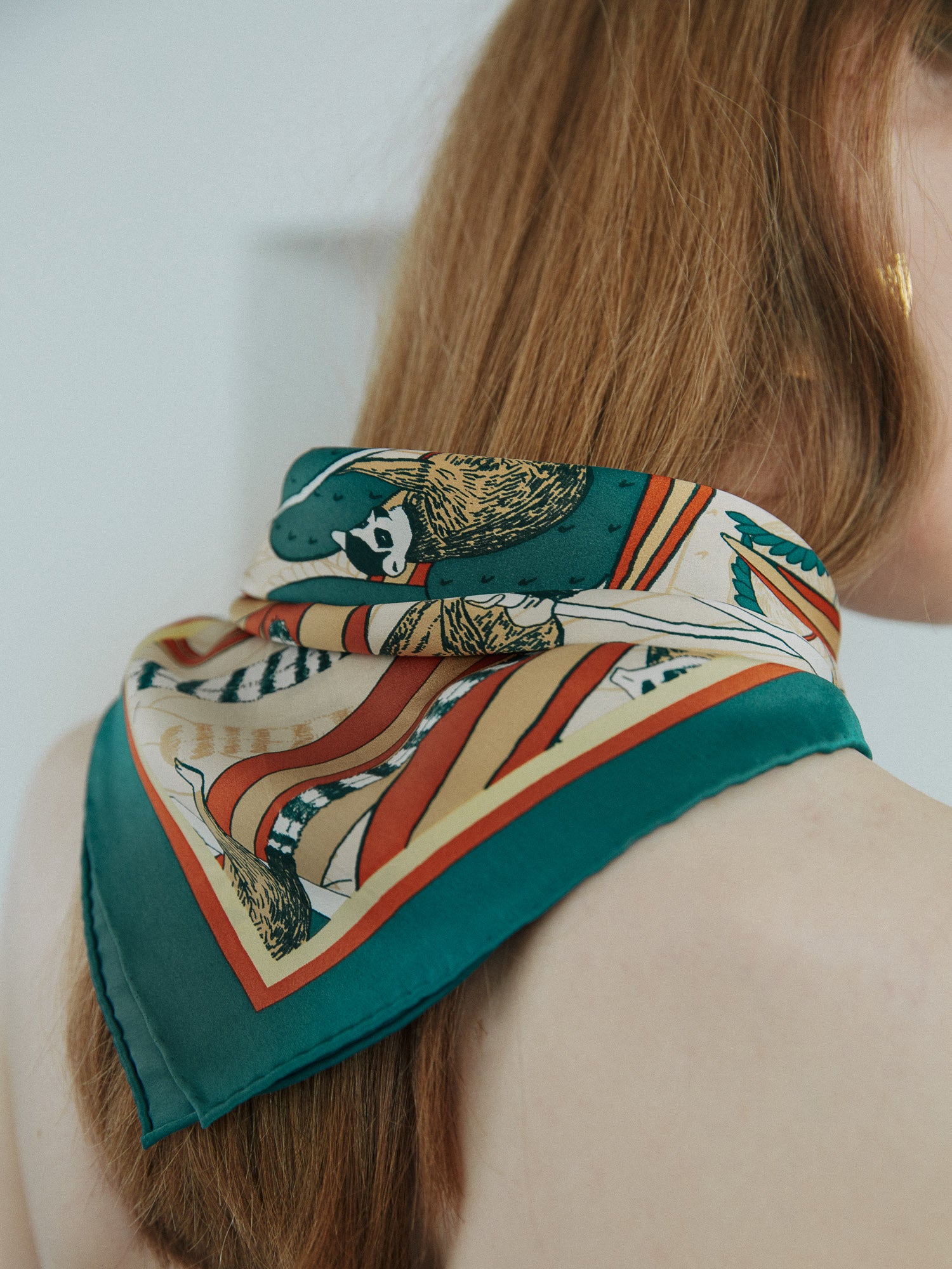 "Madagascar" Silk Bandana - LOST PATTERN Silk Square Scarf