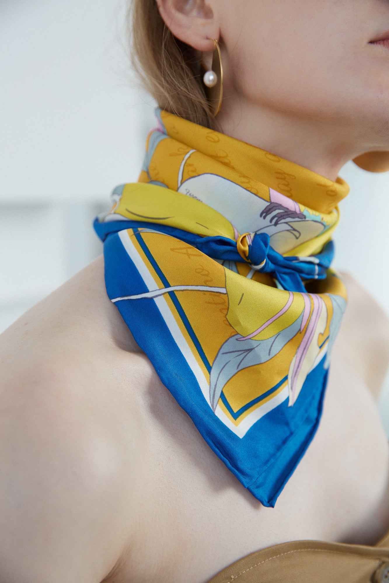 El Amor Silk Bandana Silk Neck Scarf LOST PATTERN el-amor-silk-bandana-silk-neck-scarf-lost-pattern