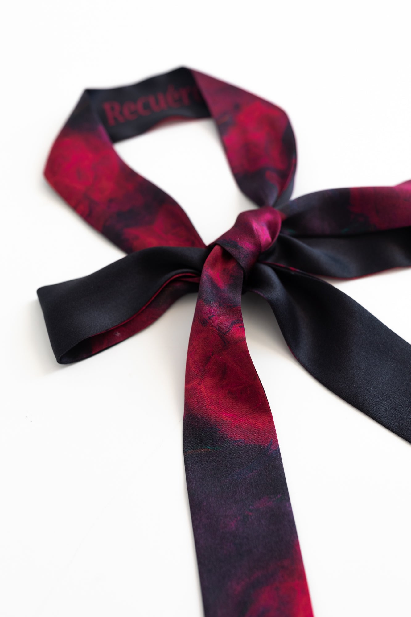 Prism Silk Skinny Scarf - Crimson Red – LOST PATTERN
