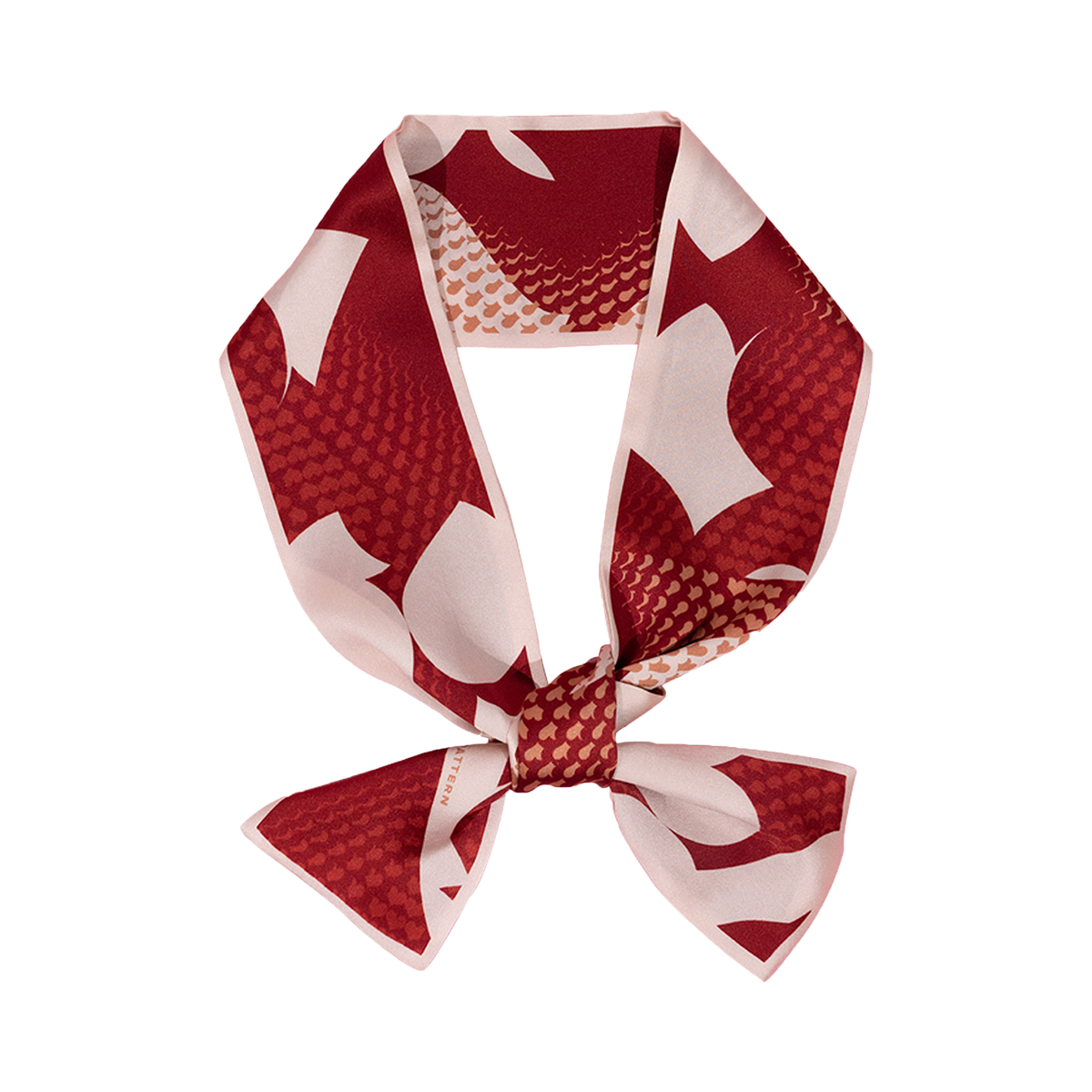 "I Carry Your Heart with Me" Silk Twilly Neck Bow - Crimson Red - LOST PATTERN Silk Skinny Scarf