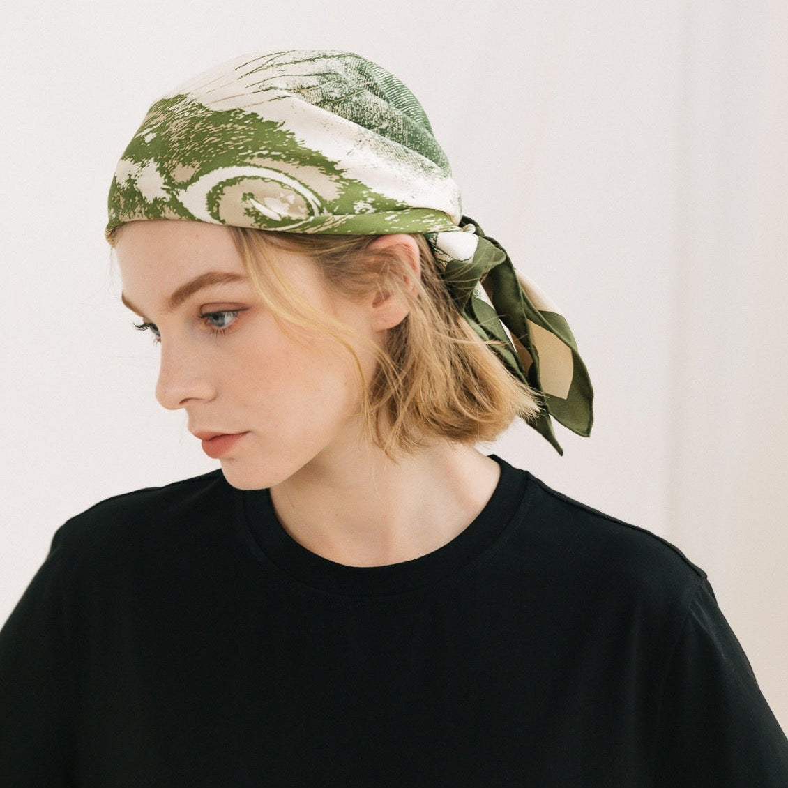 Vintage Printed Headband Women Multifunctional Square Scarf Slik