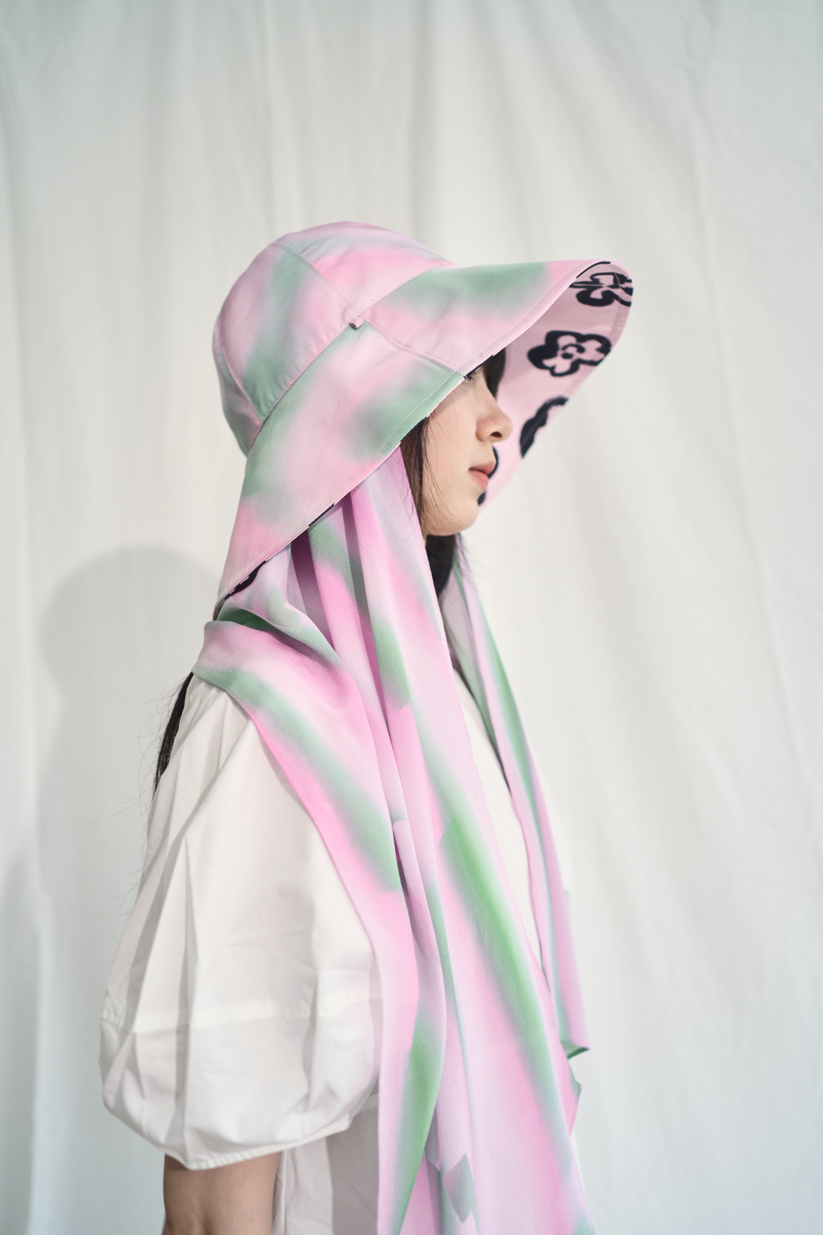 "Day Dream" Silk Long Scarf - Pink - LOST PATTERN Silk Shawl