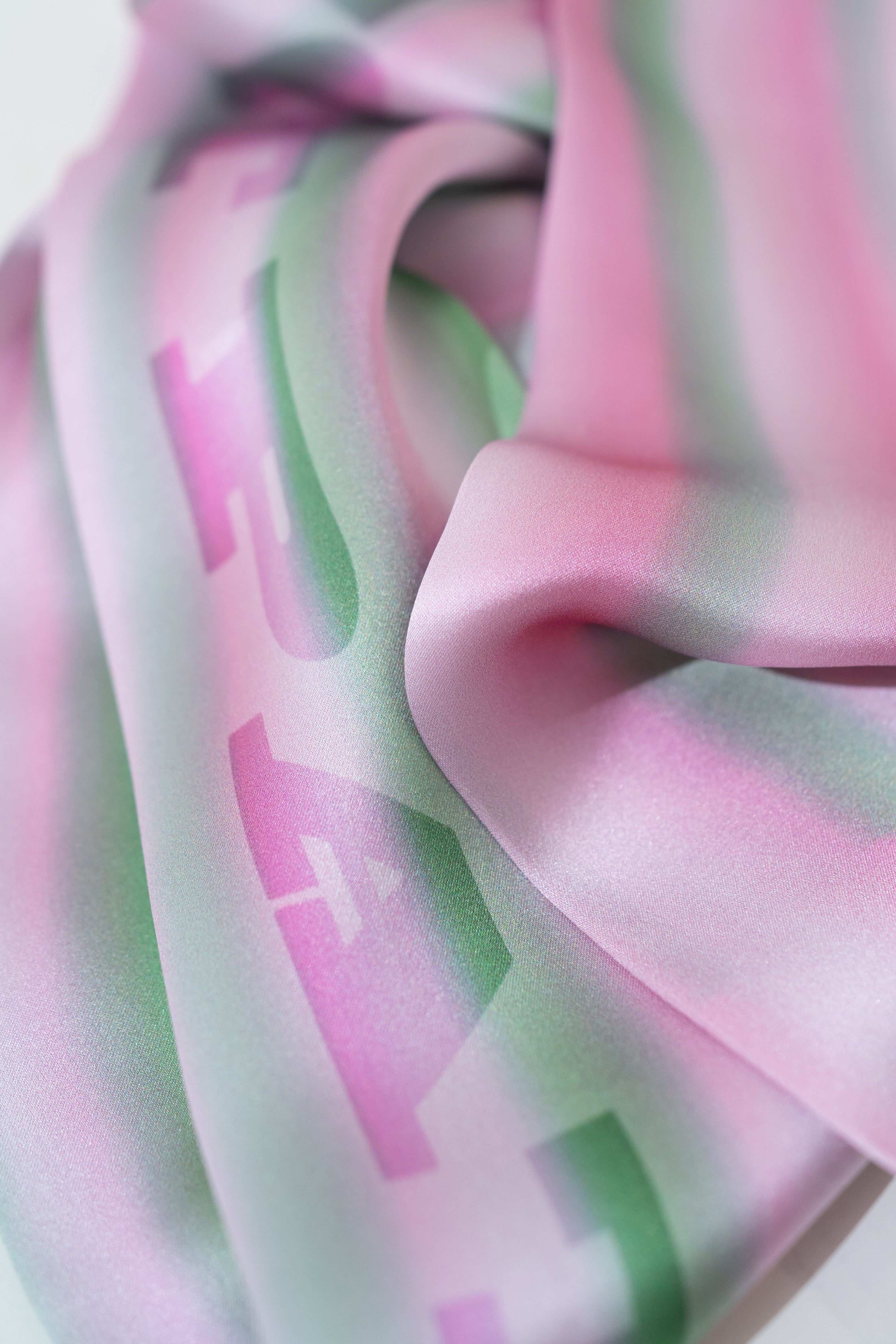 "Day Dream" Silk Neck Scarf - Pink - LOST PATTERN Silk Skinny Scarf