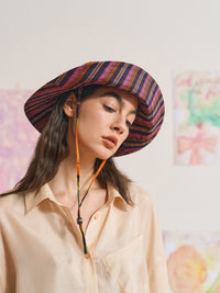 FRIDA x LOST PATTERN "Frida's Garden" Cotton Reversible Sun Hat - Green