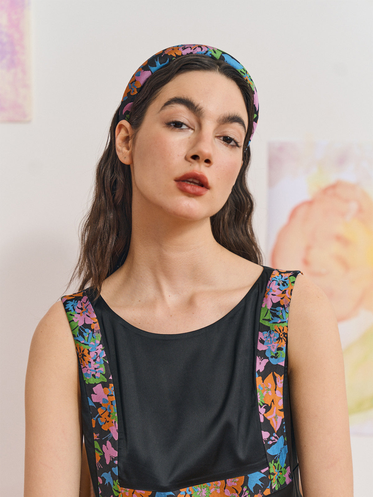 FRIDA x LOST PATTERN "Frida's Garden" Jacquard Hairband - Black - LOST PATTERN Hair Accessories