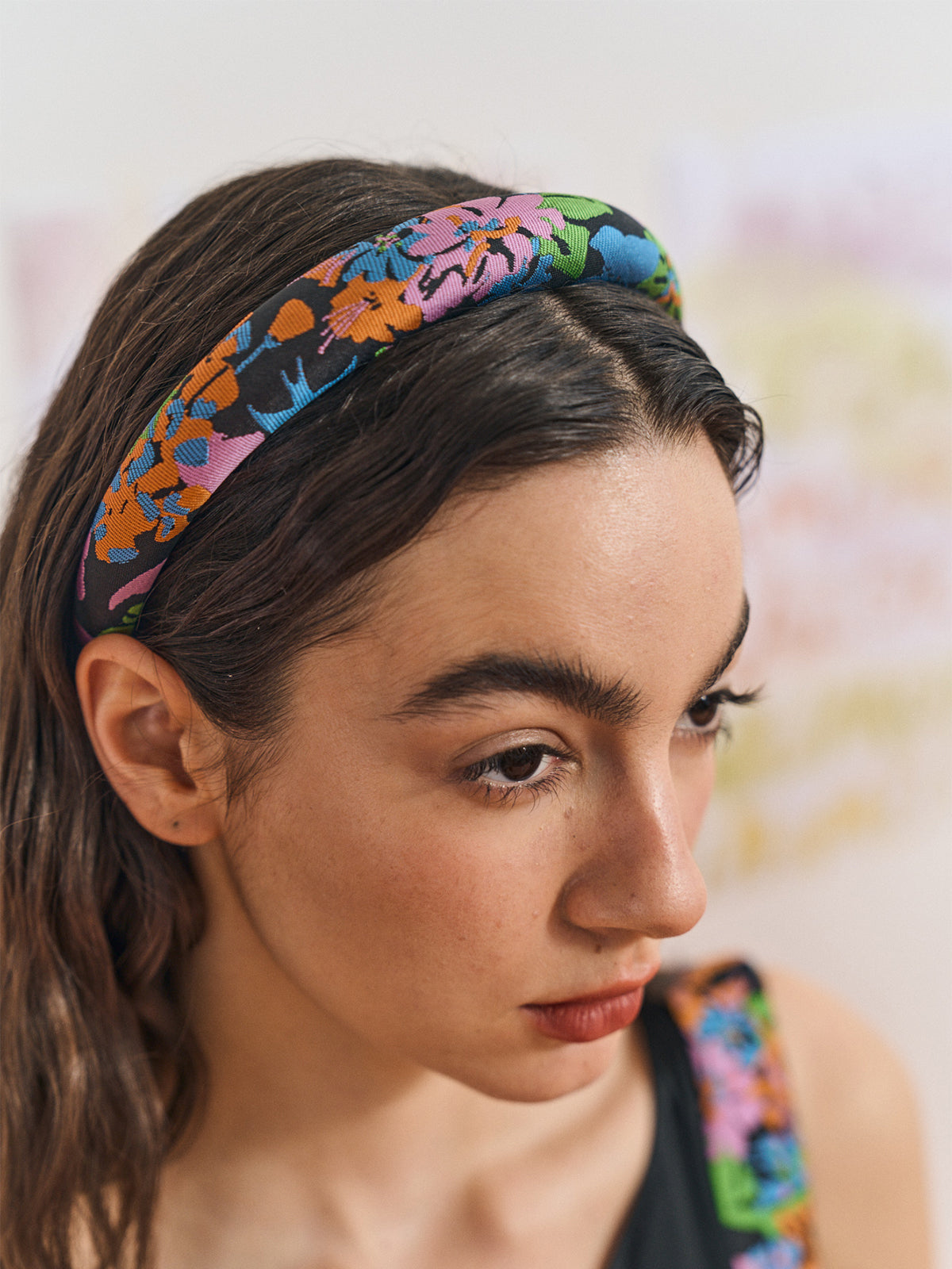 FRIDA x LOST PATTERN "Frida's Garden" Jacquard Hairband - Black - LOST PATTERN Hair Accessories