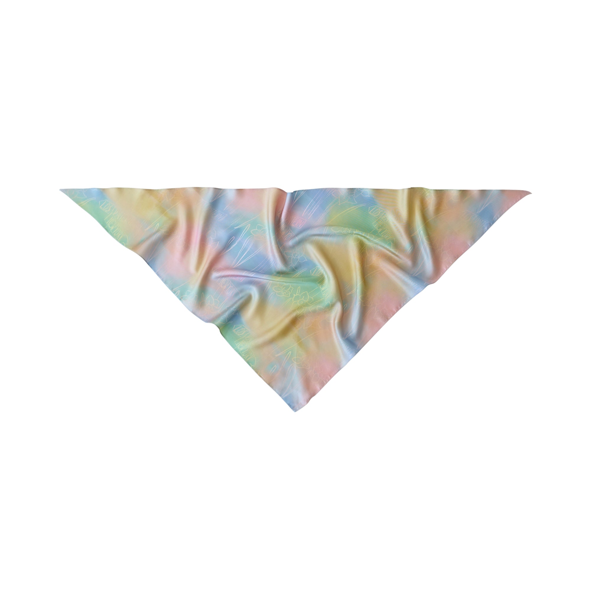 "Brooklyn" Triangle Silk Scarf - Pink & Blue - Pink & Blue - LOST PATTERN Silk Bandana