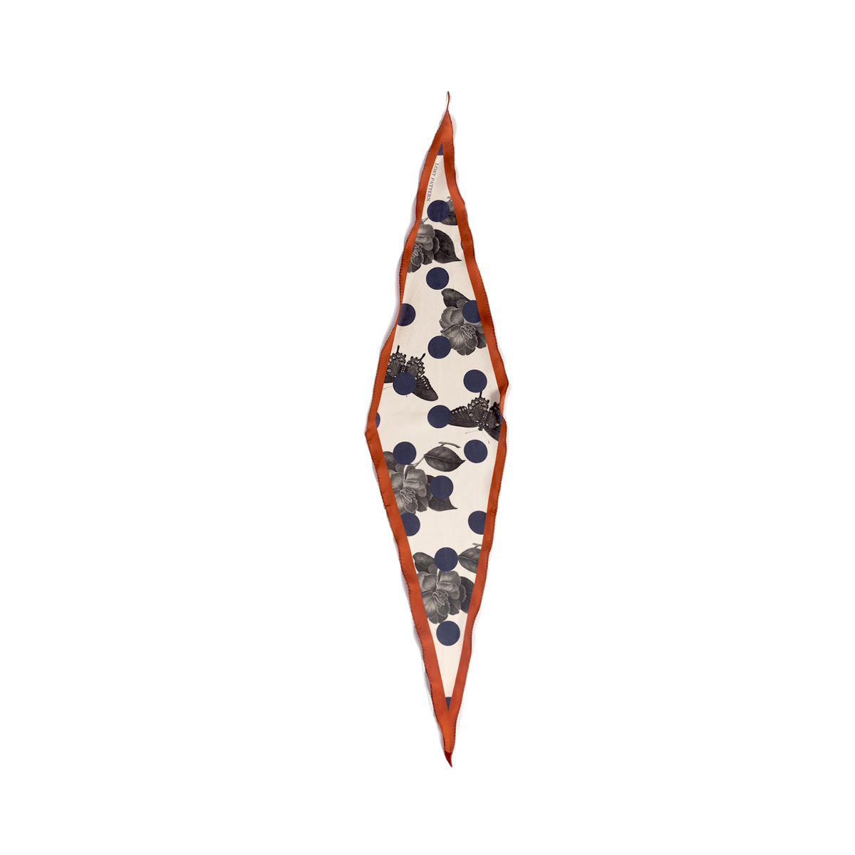 "Noir Floral" Silk Diamond Neckerchief