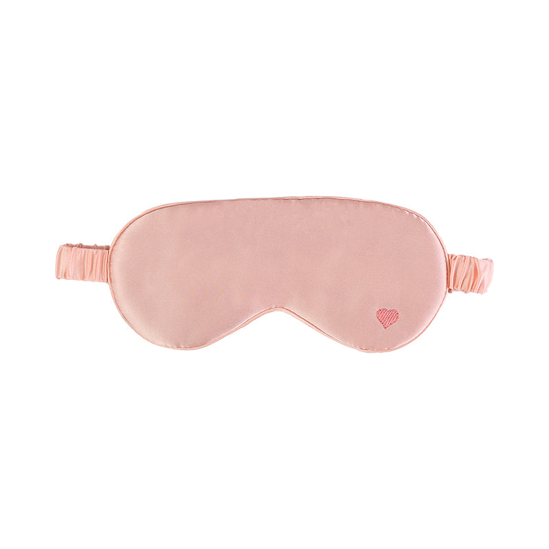 "Love Heart" Silk Sleep Eye Mask - Pink - Pink - LOST PATTERN Eye Masks