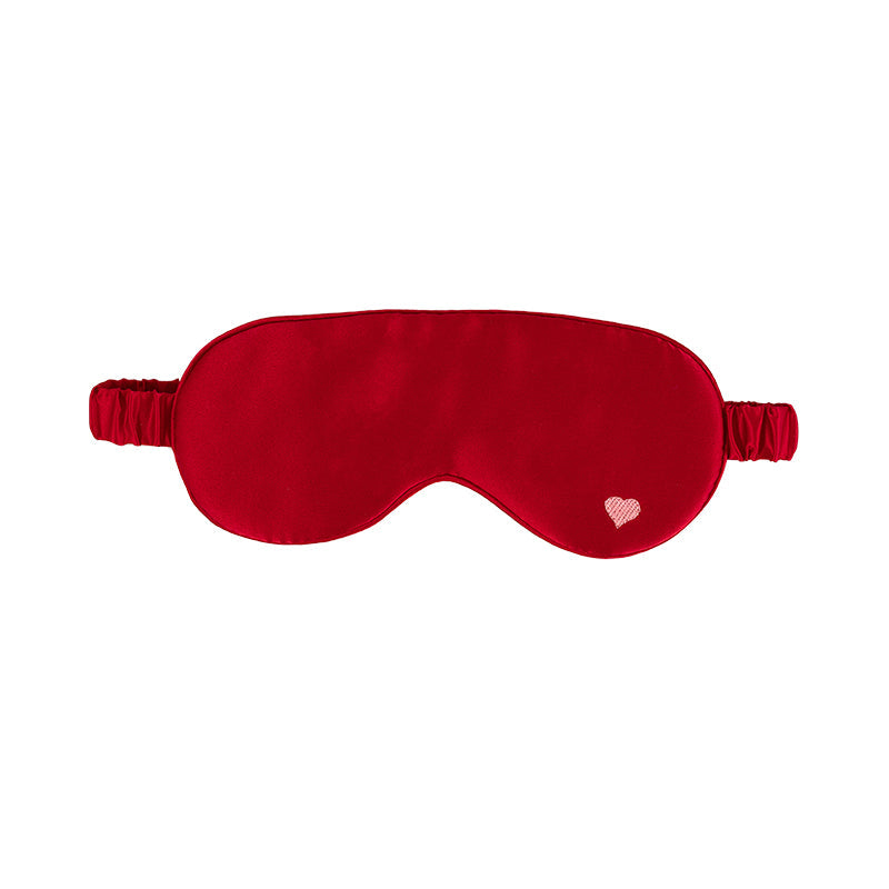 "Love Heart" Silk Sleep Eye Mask - Red - Red - LOST PATTERN Eye Masks