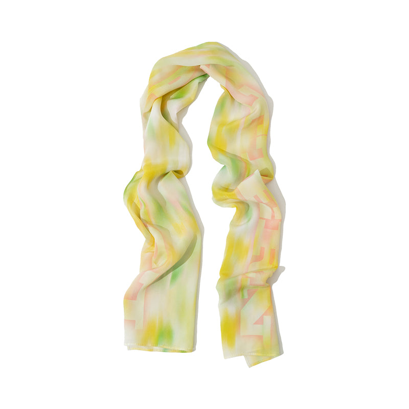 "Day Dream" Silk Long Scarf - Yellow - Yellow - LOST PATTERN Silk Shawl