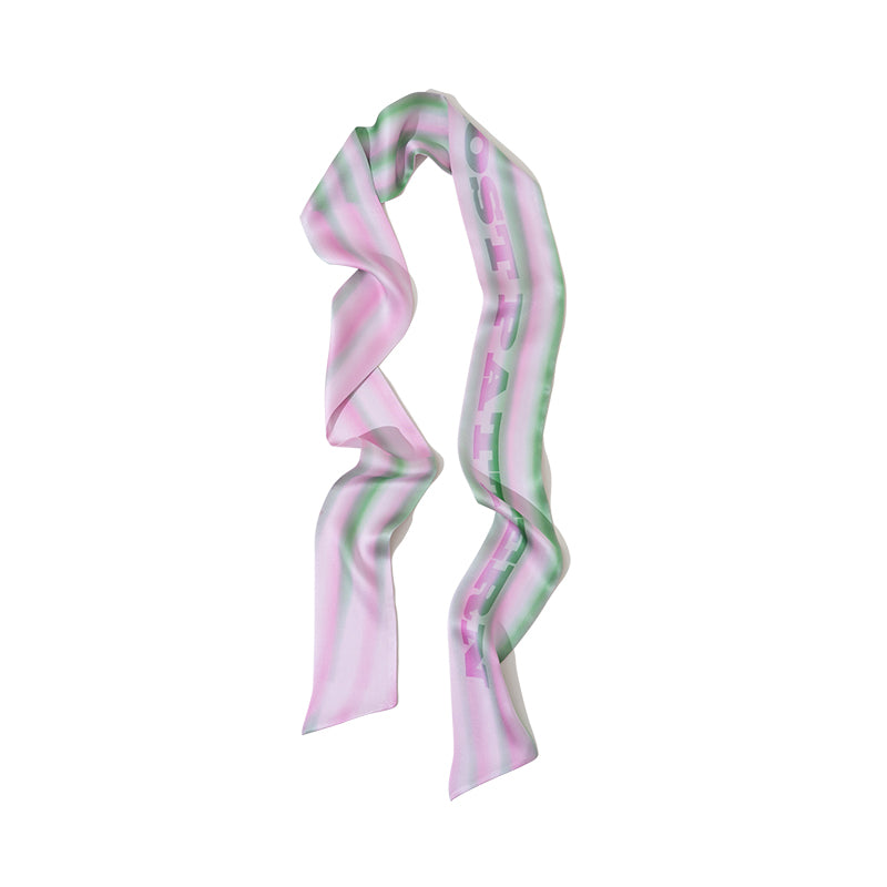 "Day Dream" Silk Neck Scarf - Pink - Pink - LOST PATTERN Silk Skinny Scarf