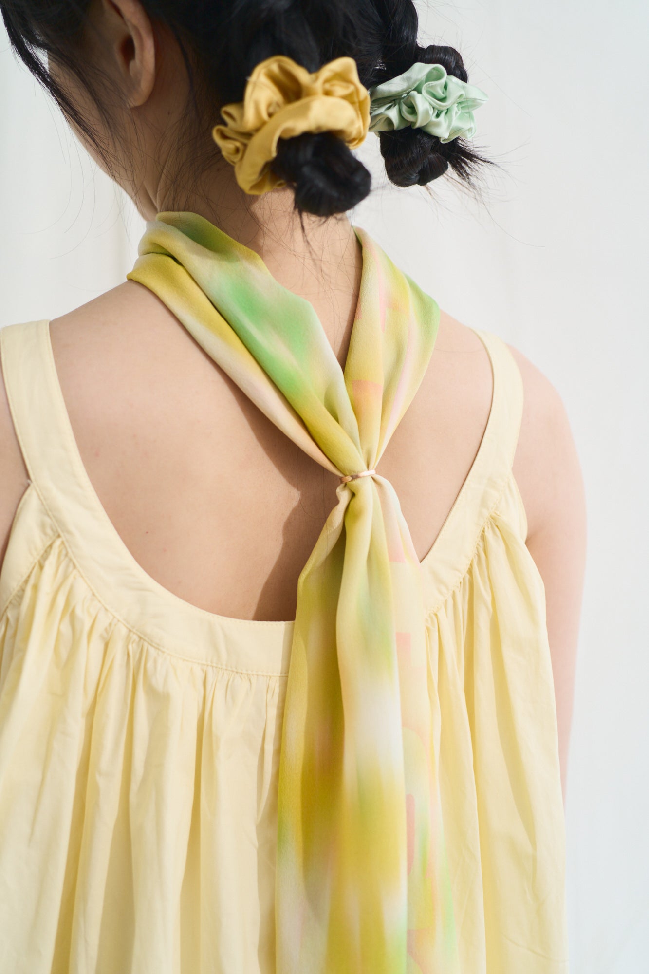 "Day Dream" Silk Long Scarf - Yellow - LOST PATTERN Silk Shawl