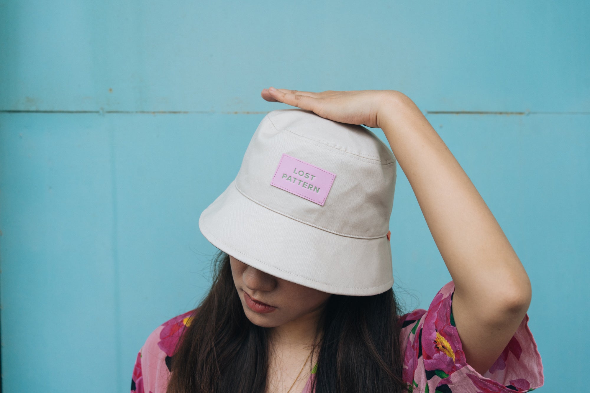 "Forest" Cotton Reversible Bucket Hat - Cream - LOST PATTERN Hats