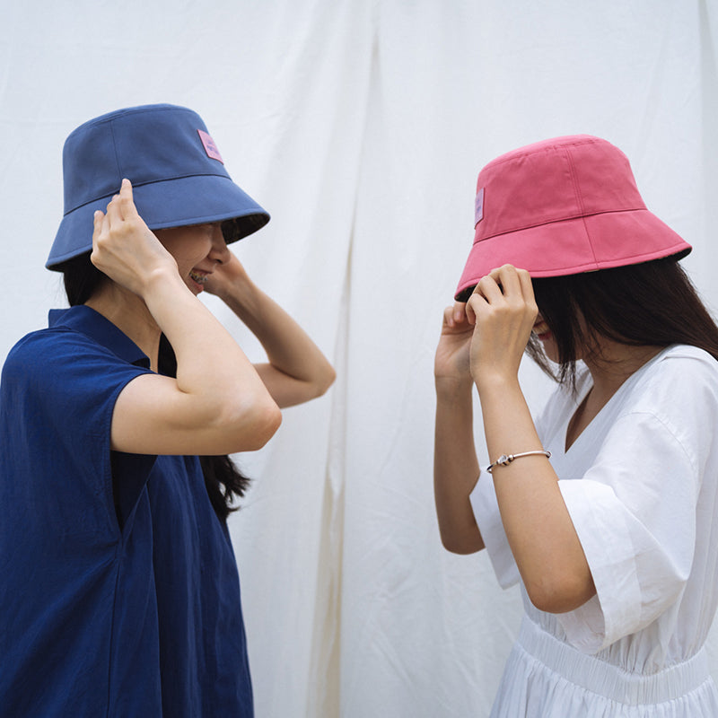 "Forest" Cotton Reversible Bucket Hat - Rose Red - LOST PATTERN