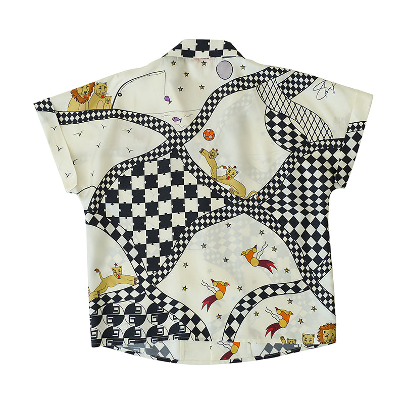Shantall Lacayo x Lost Pattern Silk Shirt - White - LOST PATTERN