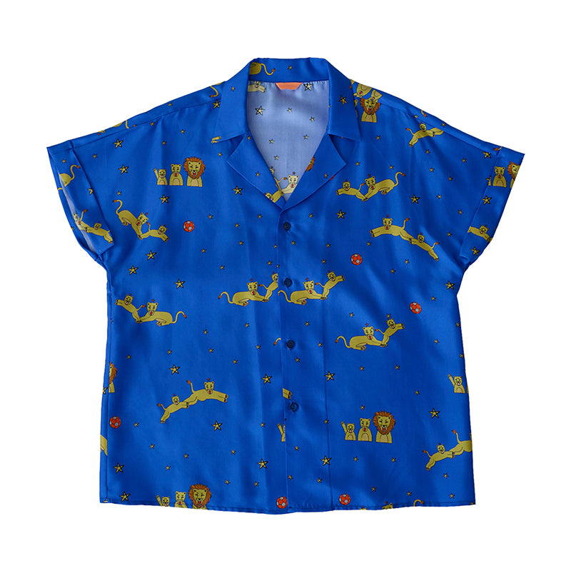 Shantall Lacayo x Lost Pattern Silk Shirt - Electric Blue - S / Electric Blue - LOST PATTERN