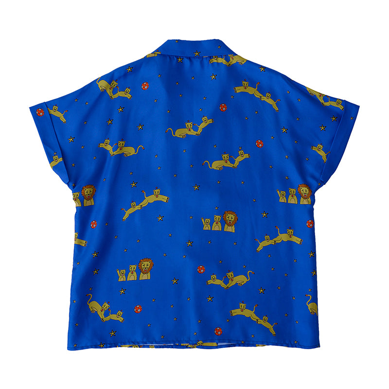 Shantall Lacayo x Lost Pattern Silk Shirt - Electric Blue - LOST PATTERN Shirt